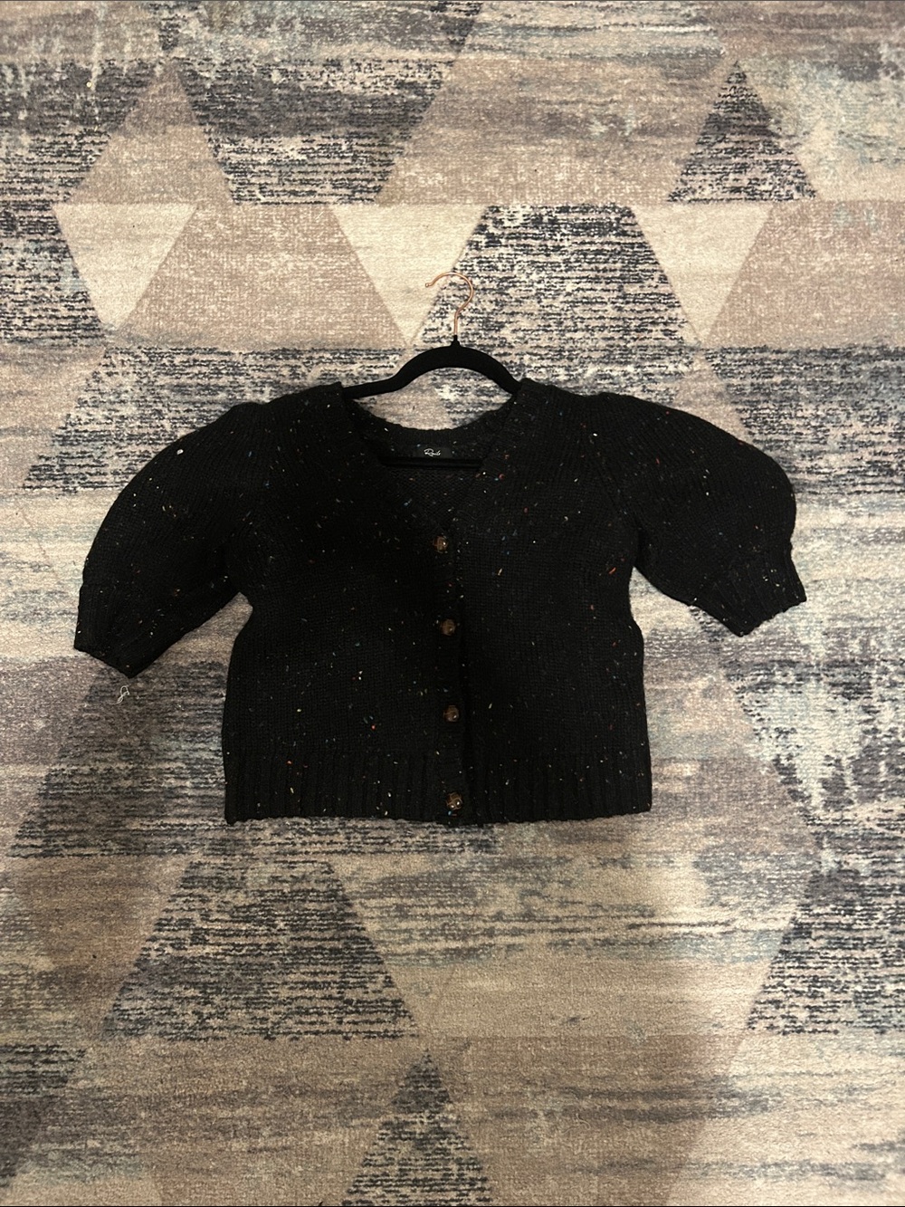Rails Black Speckled Knit Cardigan